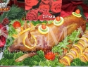 Traditional roasted piglet